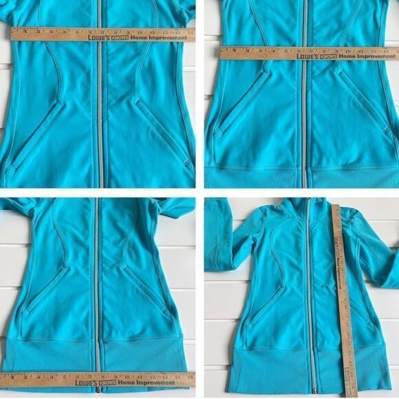 Lululemon Blue Nice Asana Brushed Surge Jacket Sweatshirt Size 4 - Picture 15 of 15